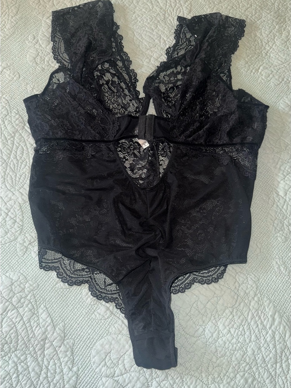 Sheer Black Lace Halter Teddy Bodysuit NWT - Picture 3 of 5